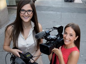 Tina Tenneriello, right, and Cora MacDonald are part of the reporting team for CityNews, a local Montreal newscast that's launching in early 2018.