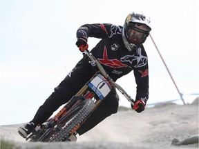 Aaron Gwin of United States competes during qualifying at the UCI Mountain Bike World Cup on June 4, 2016 in Fort William, Scotland.
