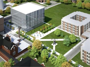 Concordia University is planing to build a new science hub, top left in this artist's rendition, adjacent to the existing science building on its Loyola campus.