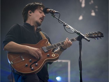 Clemens Rehbein of German folk group Milky Chance performs during the Osheaga Music and Arts Festival at Parc Jean Drapeau in Montreal on Friday, August 4, 2017.