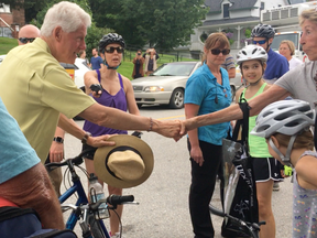 Bill Clinton in North Hatley, Quebec, on August 15, 2017. (via Global Montreal)