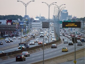 A view of traffic on the Metropolitan Expressway.