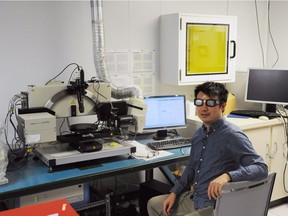 Herman Wong, a University of Toronto engineering and photonics Phd. student, tests eclipse glasses with an ellipsometer at the University of Toronto on Thursday, August 10, 2017. THE CANADIAN PRESS/Lucas Timmons ORG XMIT: LCT201
Lucas Timmons,