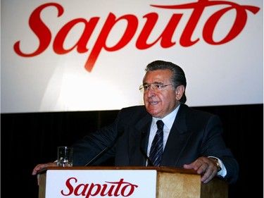 Lino Saputo, Chairman and CEO of Saputo at the company's annual meeting in Laval in 2002.