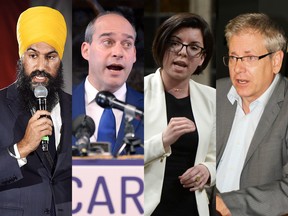 From left: Jagmeet Singh, Guy Caron, Niki Ashton and Charlie Angus are running for leader of the federal New Democratic Party.