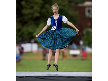 Genevieve Blais of Regina Saskatchewan competes in Scottish Dancing during the Montreal Highland Games in Montreal on Sunday August 6, 2017.