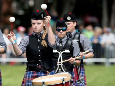 A drummer with the Glengarry Pipe Band takes part in the Montreal Highland Games in Montreal on Sunday August 6, 2017.  (Allen McInnis / MONTREAL GAZETTE) ORG XMIT: 59123
Allen McInnis