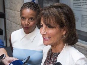 Quebec Immigration Minister Kathleen Weil with Tamara Thermitus, president of the Quebec Human Rights Commission on July 20: the HRC will lead public consultations studying discrimination in the province.