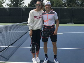 Denis Shapovalov and Penny Oleksiak at the Rogers Cup in Montreal.