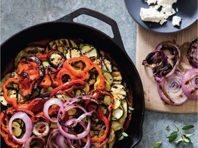 Grill summer vegetables crisply, then combine with tomato purée and feta.

Credit: Raincoast  0816 food solution - six o'clock solution column by Julian Armstrong