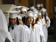 Graduation day at The Study in Montreal, as students wait to receive their diplomas.