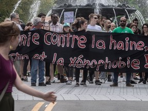The far-right group La Meute and counter-protesters, organized by a group called Citizen Action Against Discrimination as well as the Ligue anti-fasciste Québec, clashed in Quebec City, on Sunday, Aug. 20, 2017.