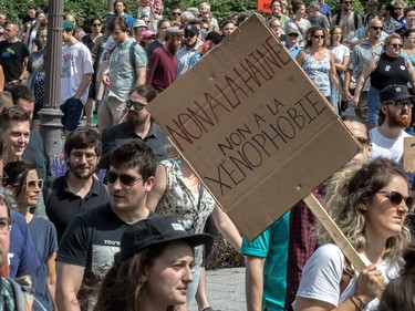 The far-right group La Meute and counter-protesters, organized by a group called Citizen Action Against Discrimination as well as the Ligue anti-fasciste Québec clashed in Quebec City, on Sunday, August 20, 2017.