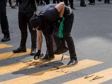 The far-right group La Meute and counter-protesters, organized by a group called Citizen Action Against Discrimination as well as the Ligue anti-fasciste Québec clashed in Quebec City, on Sunday, August 20, 2017.