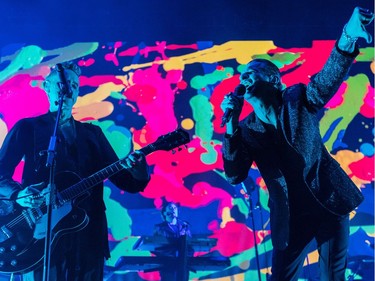 Depeche Mode lead vocals Dave Gahan, right, and Martin Gore at the Bell Centre in Montreal, on Tuesday, September 5, 2017.