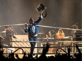 Arcade Fire's concert stage setup was a boxing ring at centre ice at the Bell Centre in Montreal, on Wednesday, September 6, 2017.