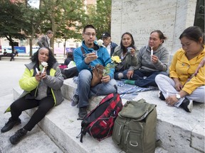 The Native Women's Shelter of Montreal held a vigil for Siasi Tullaugak and Sharon Barron in Cabot Square on Sept. 8.
