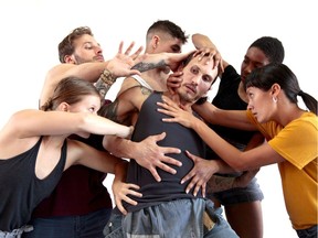 Dancers of Tentacle Tribe perform Threesixnine by company founders Elon Höglund, centre, and Emmanuelle Lê Phan, right. The work has its world première Sept. 11 as part of Festival Quartiers Danses.