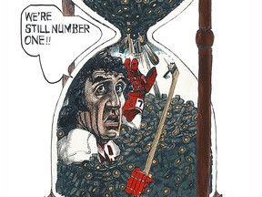 From a cartoon by Aislin for the 1972 Canada-Russia hockey series.