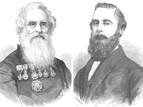 Cyrus W. Field (left) and Frederick Gisborne.