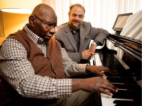“There weren’t a lot of opportunities for young blacks when I was growing up,” says Oliver Jones, “but Little Burgundy was a hotbed for music.” Sud-Ouest borough mayor Benoît Dorais, right, has helped arrange a tribute to Jones on Saturday, Sept. 16.