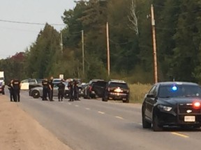 Scene of Amber Alert arrest on Renfrew County Road 132, just west of Dacre, Ont.  on Sept. 15, 2017.
