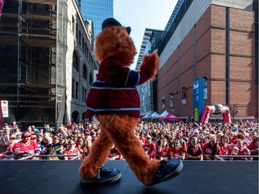 Canadiens mascot Youppi entertained the fans after the annual Red vs. White intrasquad scrimmage at the Bell Centre in Montreal on Sunday, Sept. 17, 2017.