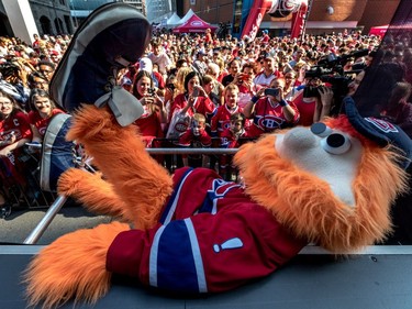 Canadiens mascot Youppi entertained the fans after the annual Red vs. White intrasquad scrimmage at the Bell Centre in Montreal on Sunday, Sept. 17, 2017.