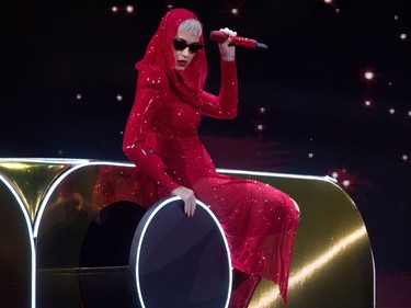 Katy Perry performs the opening concert of her Witness: The Tour at the Bell Centre in Montreal on Tuesday September 19, 2017.