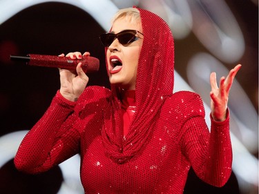 Katy Perry performs the opening concert of her Witness: The Tour at the Bell Centre in Montreal on Tuesday September 19, 2017.