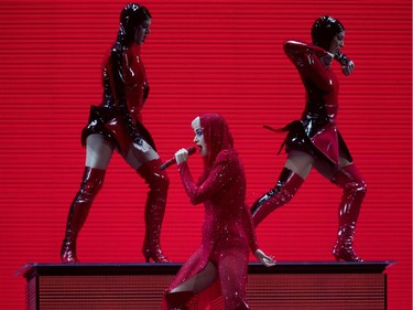Katy Perry performs the opening concert of her Witness: The Tour at the Bell Centre in Montreal on Tuesday September 19, 2017.
