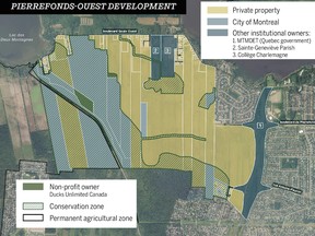 Map of proposed Pierrefonds-Ouest development.