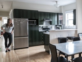 The apartment kitchen and dining room area of Laurence Charest's Westmount home on Wednesday, Sept. 6, 2017.