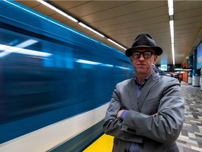 Jason Prince, at the McGill métro station Sept. 29, 2017, is the co-author of a book on public transit timed for release during the Montreal election campaign.