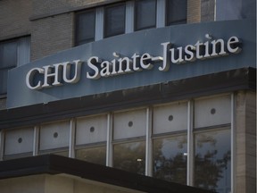 The main entrance to the Ste-Justine Hospital is seen in November 2016.