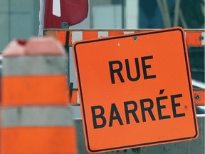 MONTREAL, QUE.: DECEMBER 7, 2016 -- Road closed/detour road sign in Montreal Wednesday December 7, 2016. (John Mahoney / MONTREAL GAZETTE) ORG XMIT: 57736 - 0842
John Mahoney, Montreal Gazette