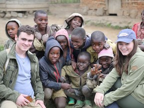 Zoë Doyle, right, and brother Garrett Doyle, left, in Rwanda.