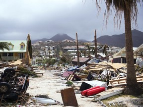 Damage in Orient Bay on the French Carribean island of Saint-Martin, after the passage of Hurricane Irma.