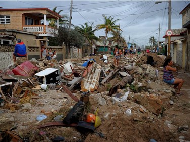 View of damages after the passage of Hurricane Irma, in Cojimar neighbourhood in Havana, Sept. 10, 2017. Residents of Cuba's historic capital, Havana, were waist-deep in floodwaters after Hurricane Irma, on its way to Florida, swept by, cutting off power and forcing the evacuation of more than a million people. (Yamil Lage, AFP/Getty Images)