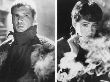 In addition to Harrison Ford (left), Blade Runner (1982) starred Sean Young (above right) as well as Rutger Hauer, Edward James Olmos, M. Emmet Walsh, Daryl Hannah, William Sanderson and Joanna Cassidy, among others. (Courtesy 1982 Ladd Company)