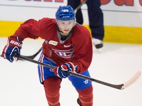 Martin Reway takes part in the Montreal Canadiens' rookie camp at the Bell Sports Complex in Brossard on Sept. 6, 2013.