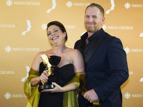 Feux's Maude Guérin and Alexandre Goyette took top acting honours at the Prix Geméaux gala on Sunday, Sept. 17, 2017.