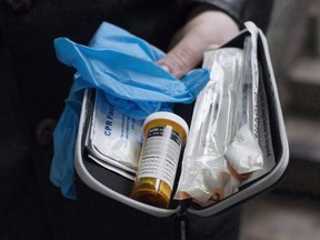 A naloxone anti-overdose kit is shown in Vancouver on Feb. 10, 2017.