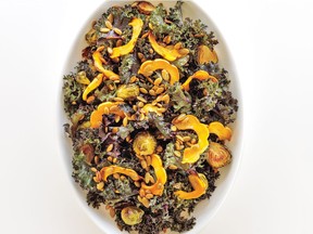 Kale combines with squash and Brussels sprouts in this Asian-flavoured fall salad.