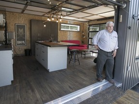 Fernand Stuart of Habitat Multi Générations in one of the homes available in a minimalist community in the Laurentians village of Lantier.