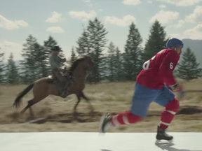 Shea Weber races a horse