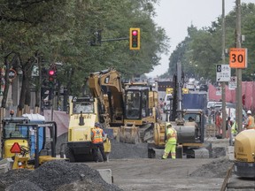 A view of construction work on St. Denis St. near the corner of Rachel St. in the Plateau in Montreal on Monday, July 25, 2016.