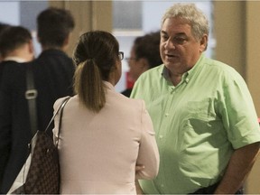 Luc Patry, the father of Clémence Beaulieu-Patry, is seen during the trial of Randy Tshilumba on Friday, Sept. 8, 2017.