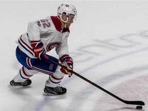 New team member Jonathan Drouin heads up ice during the Montreal Canadiens annual Red vs White intrasquad scrimmage at the Bell Centre in Montreal, on Sunday, September 17, 2017. All proceeds from this fundraising event will go to the Canadian Tire BLEU BLANC BOUGE in Action program, an initiative developed by the Montreal Canadiens Children's Foundation and supported by Canadian Tire Jumpstart Charities (Jumpstart) that enables underprivileged kids to be more active through skating lessons. (Dave Sidaway / MONTREAL GAZETTE) ORG XMIT: 59349

Sunday, September 17, 2017 at 1:26:57 PM
Dave Sidaway, Montreal Gazette