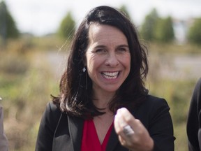 Valérie Plante on the campaign trail in October 2017.